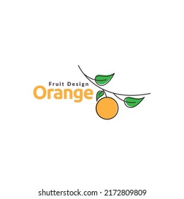 línea abstracta bifurcación naranja diseño de logo vector símbolo gráfico ilustración de icono idea creativa
