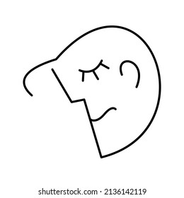 línea abstracta cara, dibujo de línea, glamour, personas, cuidado, cabeza, hermosa, cara, una línea