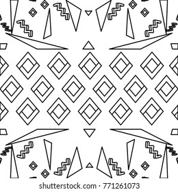 line abstract figures memphis style background