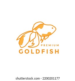 line abstract gold fish logo design