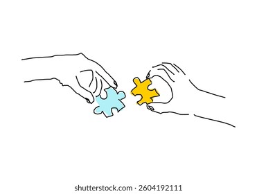 line abstract illustration of a puzzle, symbolizing problem-solving