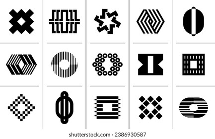 Line abstract letter O logo, number 0 logo design set