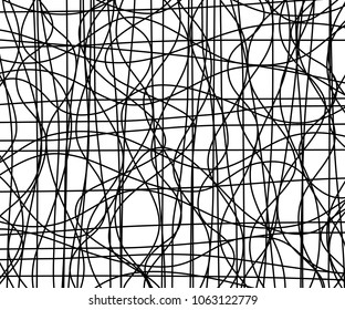 Line abstract pattern with hand drawn lines. wavy striped vector illustration