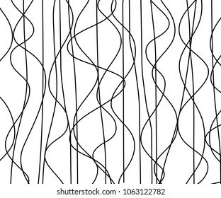 Line abstract pattern with hand drawn lines. wavy striped vector illustration