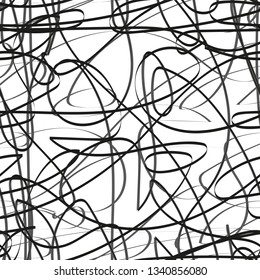 Line abstract seamless pattern with hand drawn lines. wavy striped vector illustration. Irregular abstract grid texture eps 10
