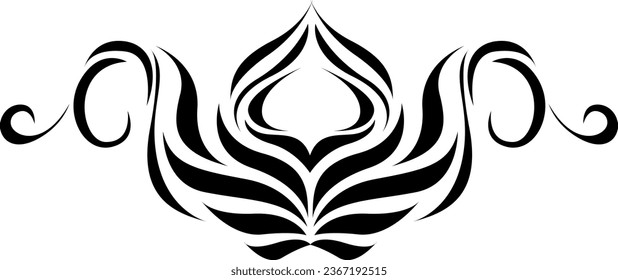 Tatuaje abstracto de línea, ilustración de tatuaje, vector sobre fondo blanco.