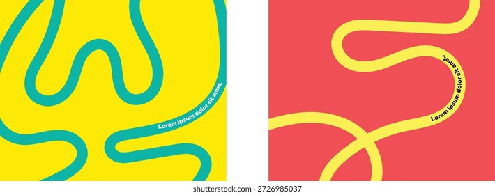 Linie Abstrakter wellenförmiger Hintergrund. fließende Formen in warmen Farben mit bunten. fließende Wellenlinien für ein dynamisches modernes Gefühl. Typografie für kreatives Wandkunstdesign