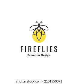 line abstract yellow fireflies logo symbol icon vector graphic design illustration idea creative      