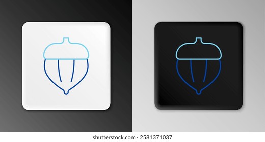 Line Acorn icon isolated on grey background. Colorful outline concept. Vector