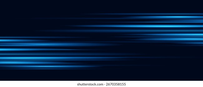 Line across background shows neon effect with laser beam speed ray shine glow in dark abstract energy bright stripe dynamic illustration