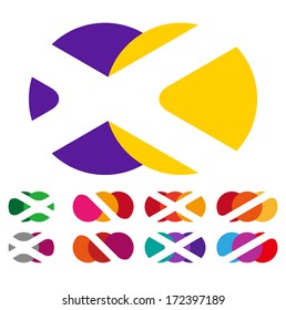 The line across the circular. Design circular logo element. Vector icon template.