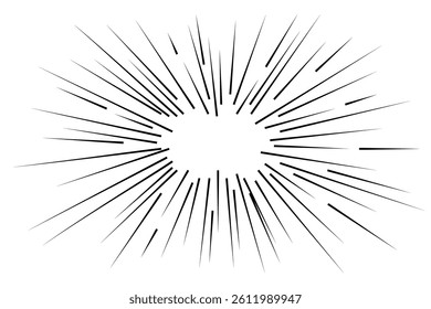 Line action comic effect, explosive force, concentration line burst from center, motion effects, explosion speed in comics style