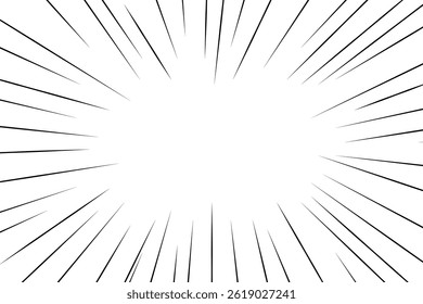 Line action comic effect, explosive force, concentration line burst from center, motion effects, explosion speed in comics style - stock vector