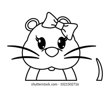 line adorable female mouse cute animal