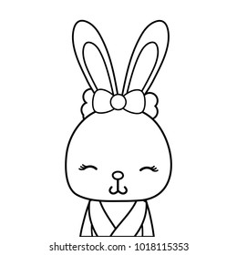 line adorable and shy rabbit female wild animal