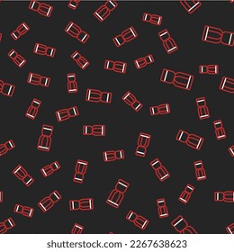 Line African djembe drum icon isolated seamless pattern on black background. Musical instrument.  Vector