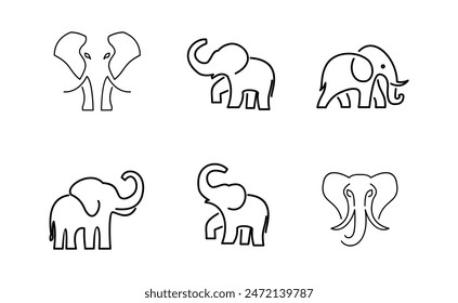 Línea africana india Elefante Logo Elefante diseño