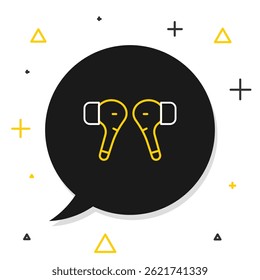 Line Air headphones icon icon isolated on white background. Holder wireless in case earphones garniture electronic gadget. Colorful outline concept. Vector