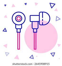 Line Air headphones icon icon isolated on white background. Holder wireless in case earphones garniture electronic gadget. Colorful outline concept. Vector Illustration