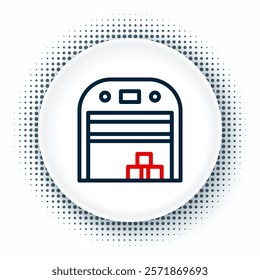 Line Aircraft hangar icon isolated on white background. Colorful outline concept. Vector