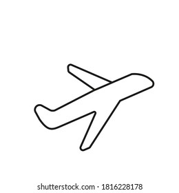 line airplane Icon outline style vector