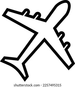 line airplane icon vector illustration . plane line icon on white background