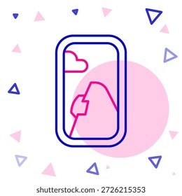 Icono de ventana de avión de línea aislado sobre fondo blanco. Ojo de buey de avión. Concepto de contorno colorido. Ilustración vectorial