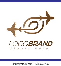 Line Airways O letter logo vector element. Initial Plane Travel logo Template