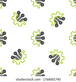Line Algorithm icon isolated seamless pattern on white background. Algorithm symbol design from Artificial Intelligence collection.  Vector Illustration