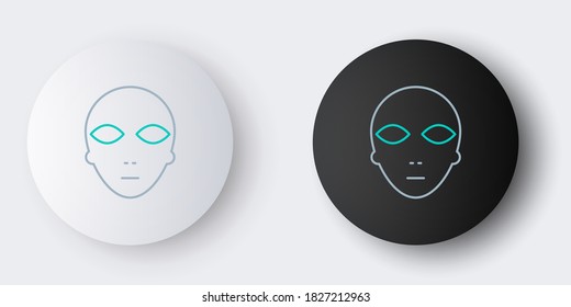 Line Alien icon isolated on grey background. Extraterrestrial alien face or head symbol. Colorful outline concept. Vector