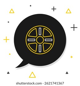 Roda de liga de linha para um ícone de carro isolado no fundo branco. Conceito de contorno colorido. Vetor