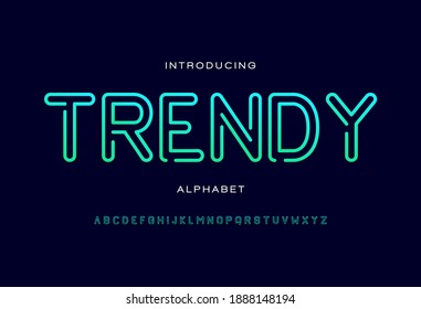 Line alphabet fonts. Typography for a design, poster, banner, etc. Vector element or template A to Z