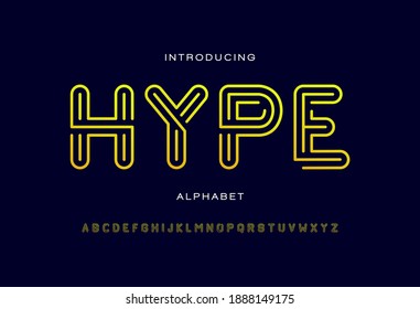 Line alphabet fonts. Typography for a design, poster, banner, etc. Vector element or template A to Z