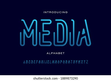 Line alphabet fonts. Typography for a design, poster, banner, etc. Vector element or template A to Z