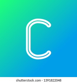 In Line Alphabet on Neon Gradient Background - The Letter "C"