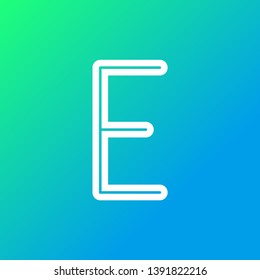 In Line Alphabet on Neon Gradient Background - The Letter "E"