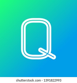 In Line Alphabet on Neon Gradient Background - The Letter "Q"
