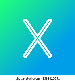 In Line Alphabet on Neon Gradient Background - The Letter "X"