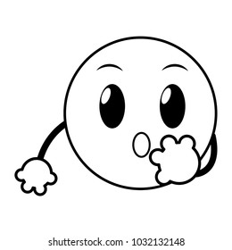 line amazed emoji face expression with arms