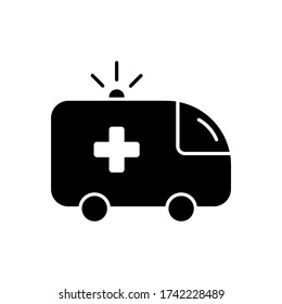 Line ambulance car icon vector sign for mobile concept and web design. medicine symbol illustration.
