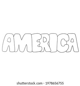 line america text cute word hand style doodle 