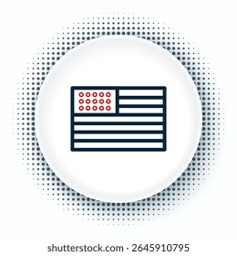Line American flag icon isolated on white background. Flag of USA. United States of America. Colorful outline concept. Vector