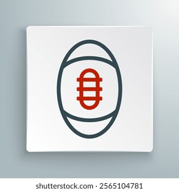 Line American Football ball icon isolated on white background. Rugby ball icon. Team sport game symbol. Colorful outline concept. Vector