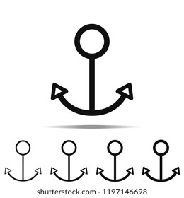 line anchor icon in different shapes, thickness. Simple outline vector of web for UI and UX, website or mobile application