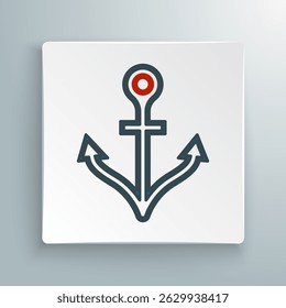 Line Anchor icon isolated on white background. Colorful outline concept. Vector