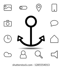 line anchor icon. Simple thin line, outline vector element of minimalistic, web icons set for UI and UX, website or mobile application