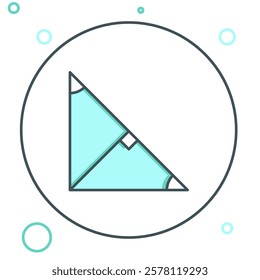 Line Angle bisector of a triangle icon isolated on white background. Colorful outline concept. Vector