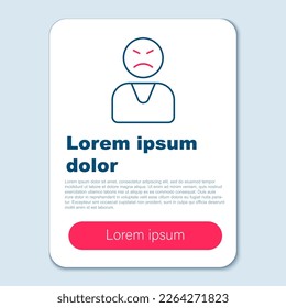 Line Angry customer icon isolated on grey background. Colorful outline concept. Vector