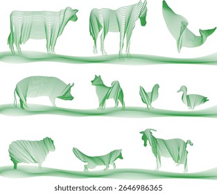 Line animal illustration vector format