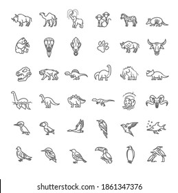 Line animals concepts, vector icons set